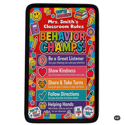Personalized Teachers Classroom Rug with Custom Name - D6