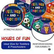 Wheel of Feelings and Emotions Round Rug, Educational Mental Health Rug for Classroom, Educational Animal Shape School Mat, Back to School Gift (Feeling 3)