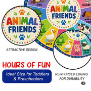 Wheel of Feelings and Emotions Round Rug, Educational Mental Health Rug for Classroom, Educational Animal Shape School Mat, Back to School Gift (Animal)