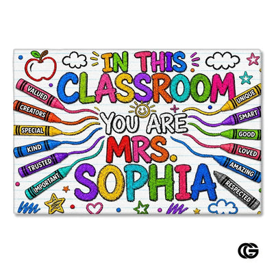 Personalized Classroom Doormat for School and Entryway