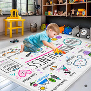 Personalized Calming Corner Rug for Classroom, Custom Teacher Name Reading Corner Rug, Emotions Feelings Carpet, Soft Fluffy Calm Corner Decor for School Reading Nook (Mindfulness Educational Science)