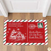 Personalized Christmas Doormat with Custom Family Name