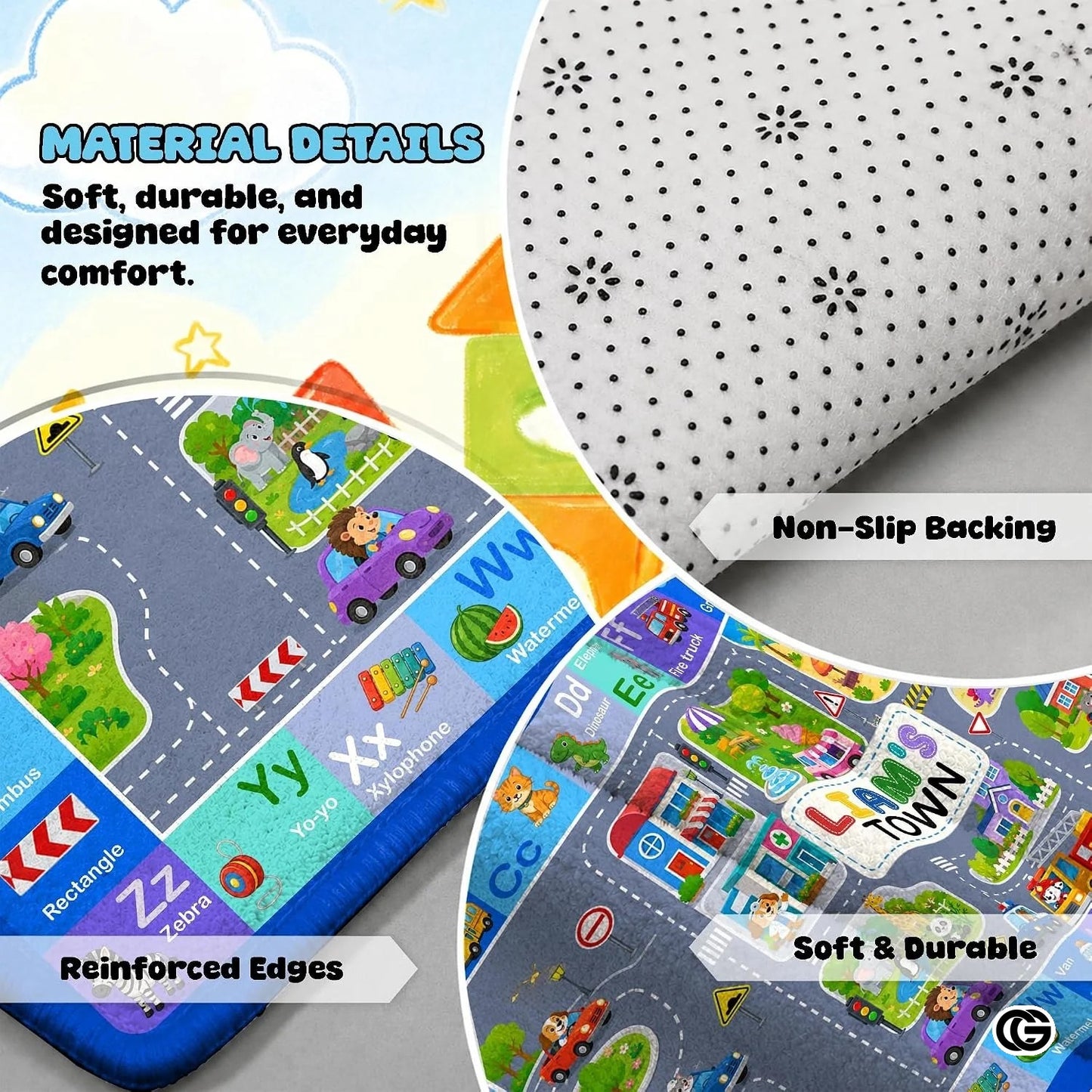 Personalized Road Map Welcome Mat with Custom Name and Streets