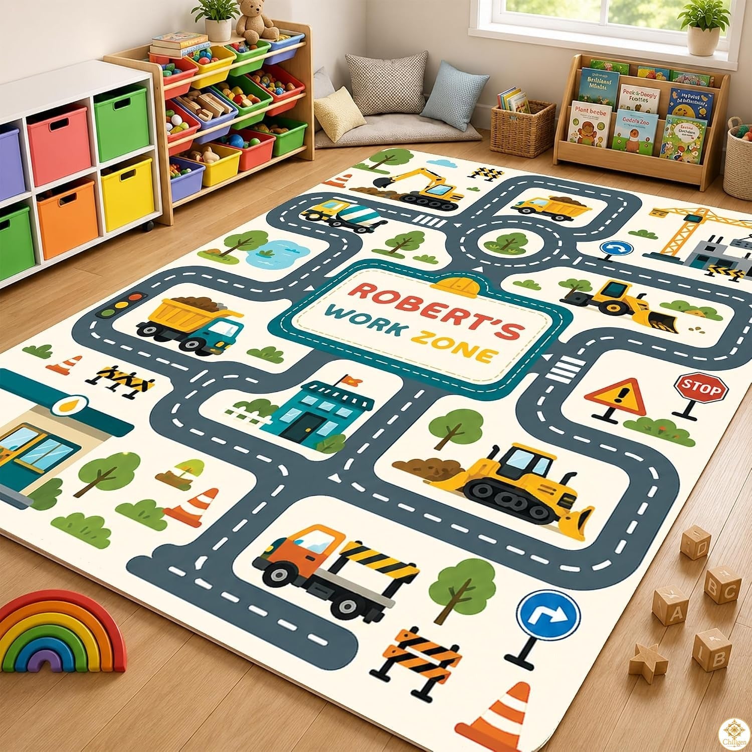 Custom Road Map Area Rug