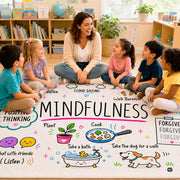 Personalized Calming Corner Rug for Classroom, Custom Teacher Name Reading Corner Rug, Emotions Feelings Carpet, Soft Fluffy Calm Corner Decor for School Reading Nook (Mindfulness Educational Science)