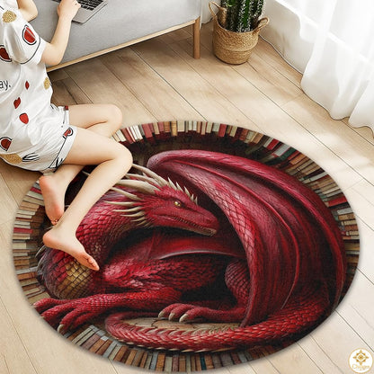 Personalized Dragon Welcome Mat with 3D Illusion and Custom Text