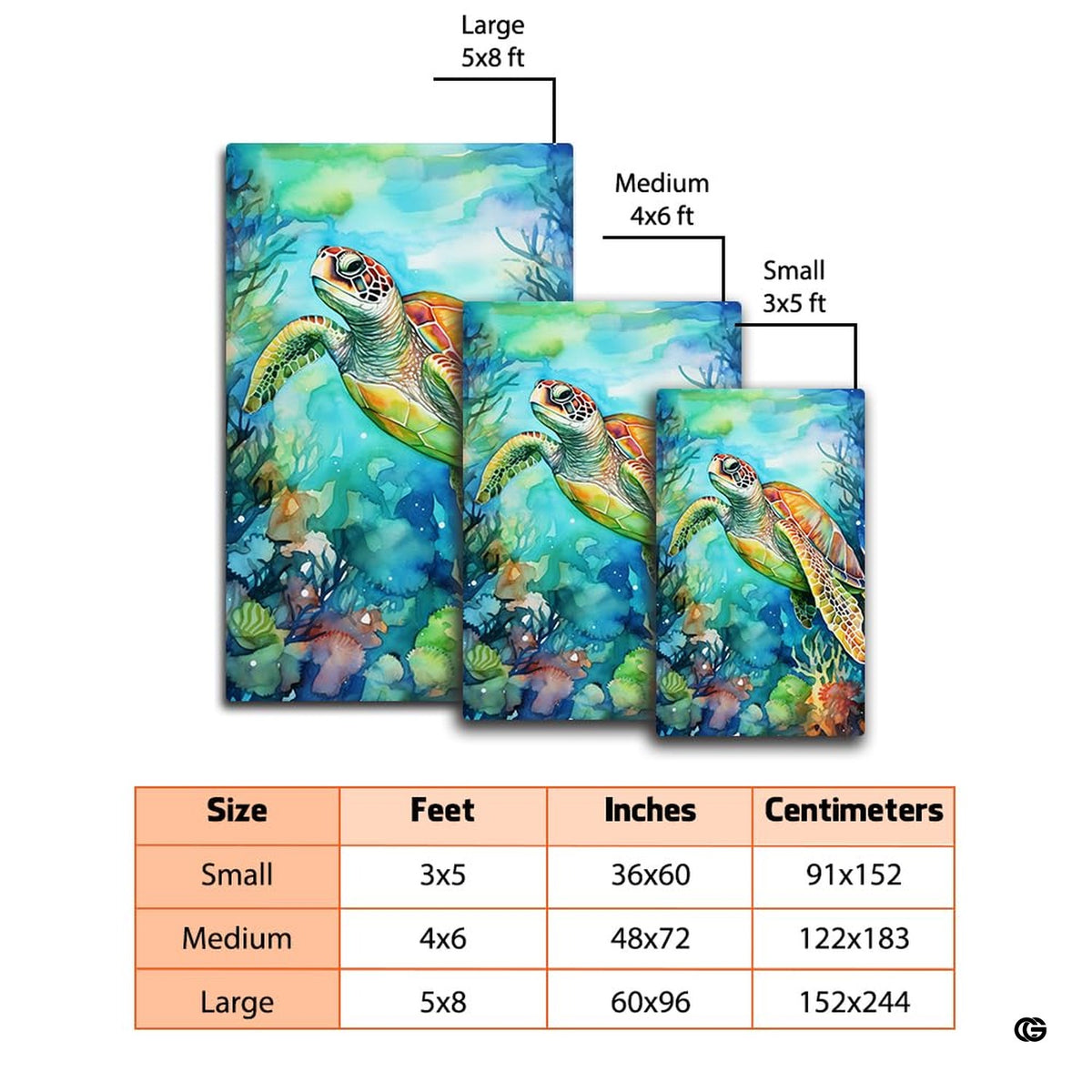 Detailed ocean floor map view highlighting turquoise washes and coral red reef accents in a bright layout. - image 2 of 7