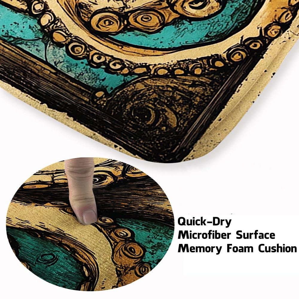 Custom Octopus Welcome Mat with Coastal Theme and Vintage Style
