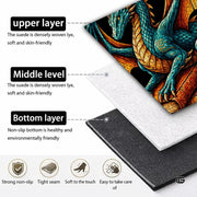 Custom Dragon Shaped Area Rug, Personalized Library Western Dragon Shaped Floor Mat Book Rug, Non-Slip Reading Room Carpet for Living Room, Bedroom, Dorm, Kids Room, Fans Lover (D9)