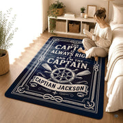 Custom Boat Rug, Personalized Welcome Aboard Mat with Boat Name, Nautical Area Rug for Deck, Entryway or Floor, Anchor Marine Decor, Boating Gift (Boat Rug 06)