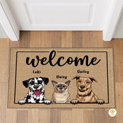 Personalized Dog Welcome Mat for Entryway and Front Door