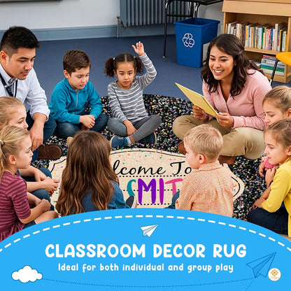 Personalized Teacher Welcome Mat with Custom Name and Crayon