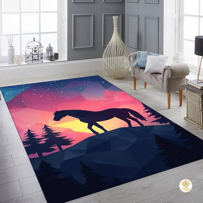 Custom Running Horse Welcome Mat for Living Room and Bedroom - Horse-ds24