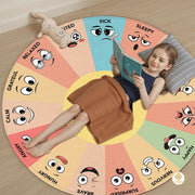 Custom Feelings Wheel Round Doormat for Front Door and Entryway
