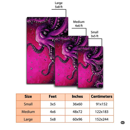 Detailed illustration of curling kraken sea creature tentacles with visible suction cups in vivid fuchsia. - thumbnail image 2 of 7