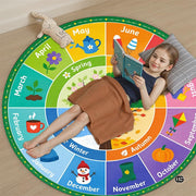 Wheel of Feelings and Emotions Round Rug, Educational Mental Health Rug for Classroom, Educational Animal Shape School Mat, Back to School Gift (Season 1)