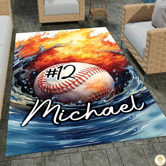 Baseball Area Rug