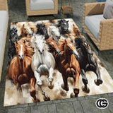 Custom Running Horse Welcome Mat for Front Door and Entryway - Horse-ds04