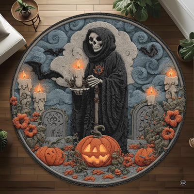 Custom Halloween 3D Optical Illusion Round Rug Skeleton Horror Area Rug (1, #3)
