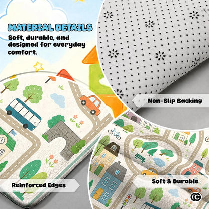 Personalized Road Map Welcome Mat with Custom Name