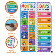 Overhead shot of children educational calendar area rug accenting a brightly decorated study room. - thumbnail image 7 of 7
