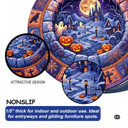 Custom Halloween 3D Effect Optical Illusion Spooky Round Rug (D14)