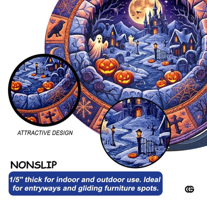 Custom Halloween 3D Effect Optical Illusion Spooky Round Rug (D14)