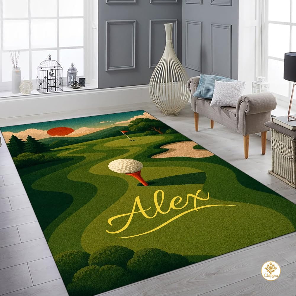 Custom Golf Welcome Mat for Front Door and Entryway