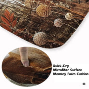 Soft low-pile microfiber surface texture on whitetail deer autumn meadow area rug - thumbnail image 3 of 7