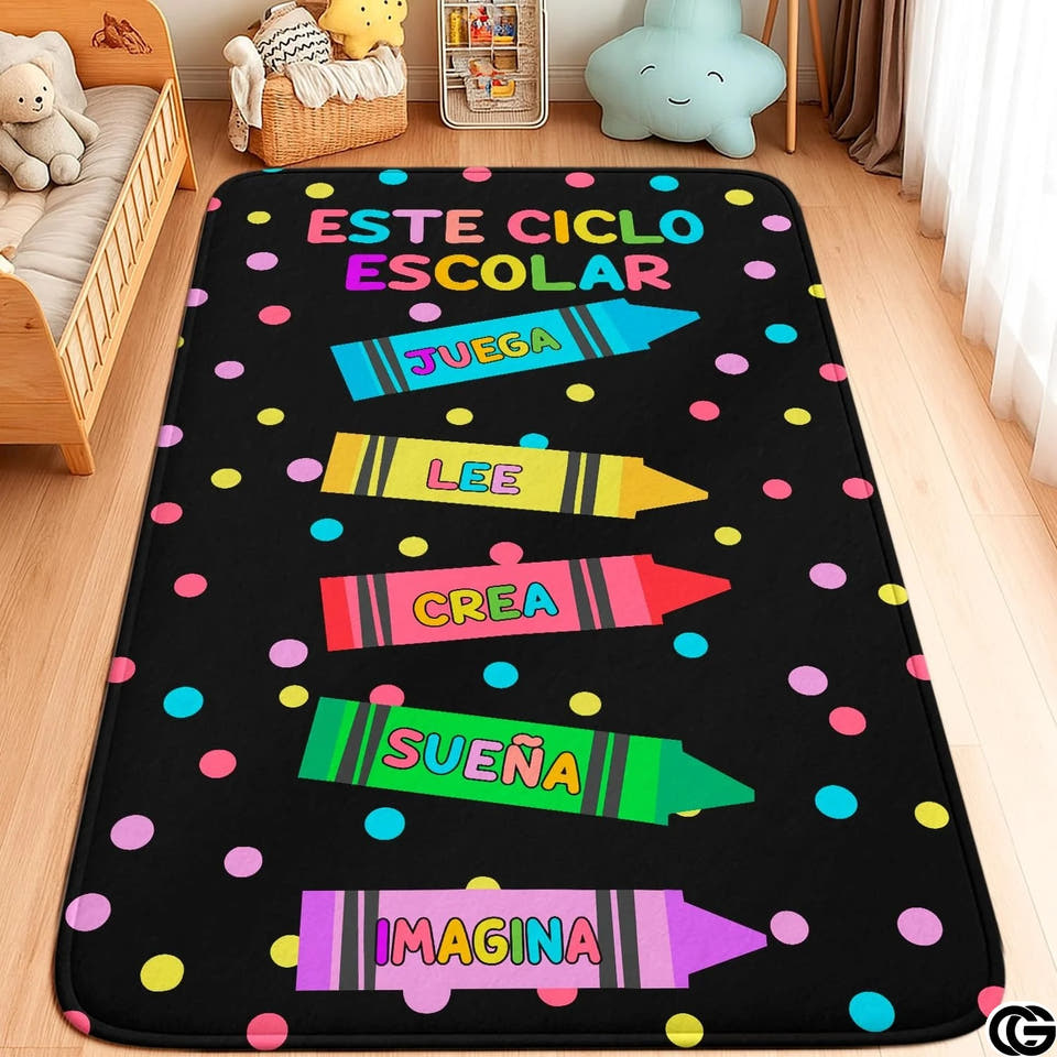 Custom ABC Spanish Educational Rug with Alphabet and Numbers