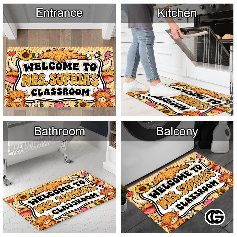 Personalized Classroom Doormat with Custom Teacher Name - Class-07