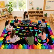 Custom Reading Corner Welcome Mat for Classroom and Library - Style 9