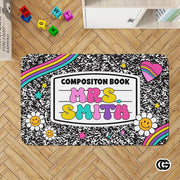 Custom Notebook Welcome Mat for Classroom and Bedroom - Composition #4 / 2' x 3' (Rectangular)