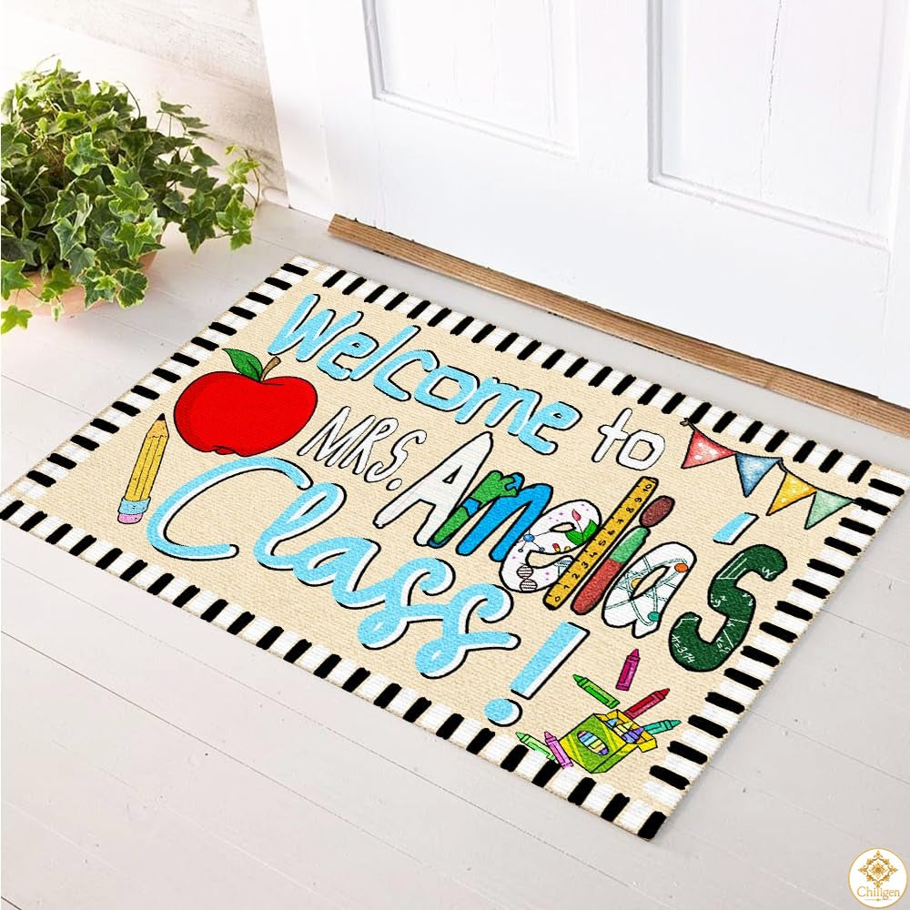 Custom Classroom Welcome Mat for Teachers and Students