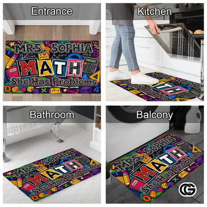 Personalized Welcome Doormat with Teacher Name and Notebook design - Class-12