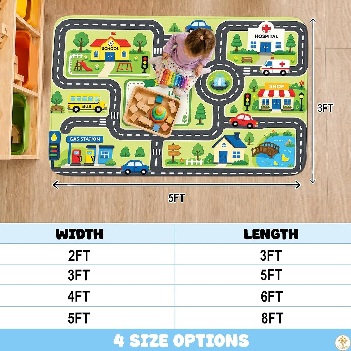 Custom Road Map Area Rug