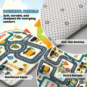 Custom Road Map Doormat with City Street and Car Play Design - Map 2