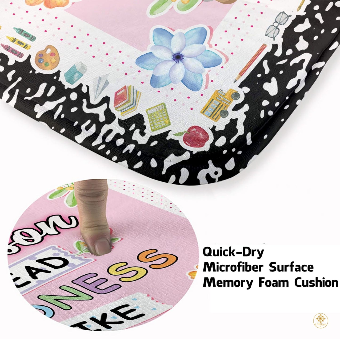 Custom Composition Notebook Classroom Rug with Plush Memory Foam