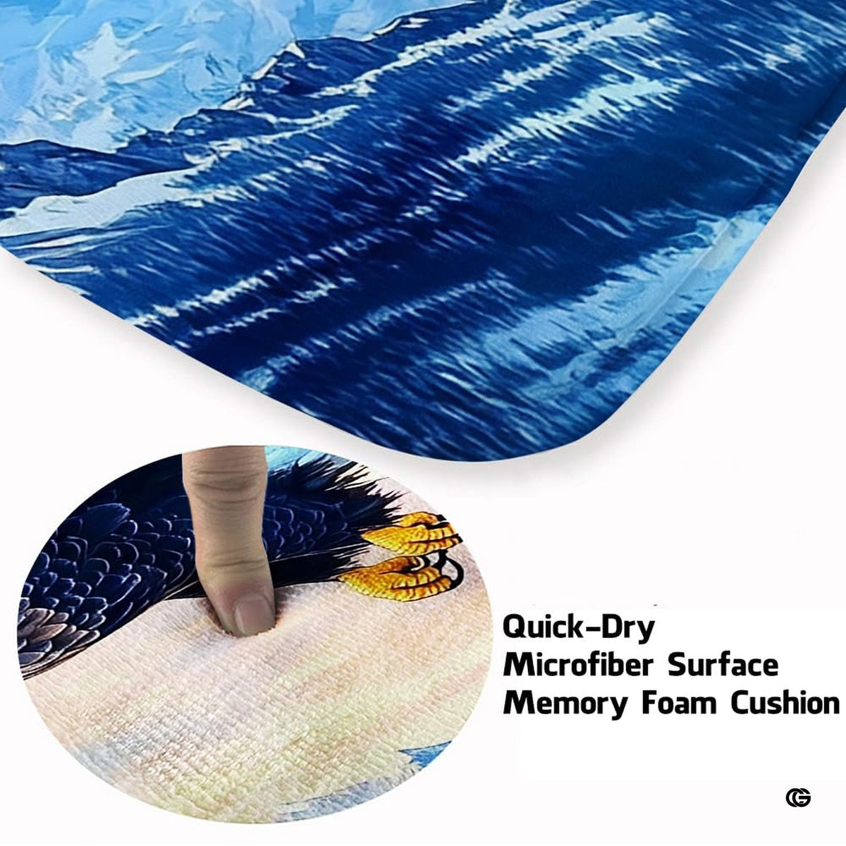 Close up texture detail of soaring eagle area rug soft pile surface and hemmed edges. - image 3 of 7