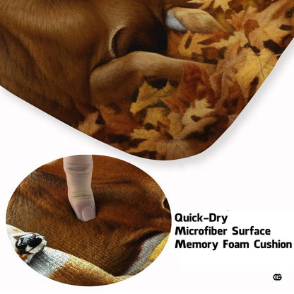 Soft low-pile microfiber surface texture on whitetail deer area rug - thumbnail image 3 of 7