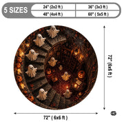 Personalized Halloween 3D Optical Illusion Ghost Round Rug (A08)