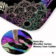 Soft low-pile microfiber surface texture on holographic cowboy mandala sports area rug - thumbnail image 3 of 7