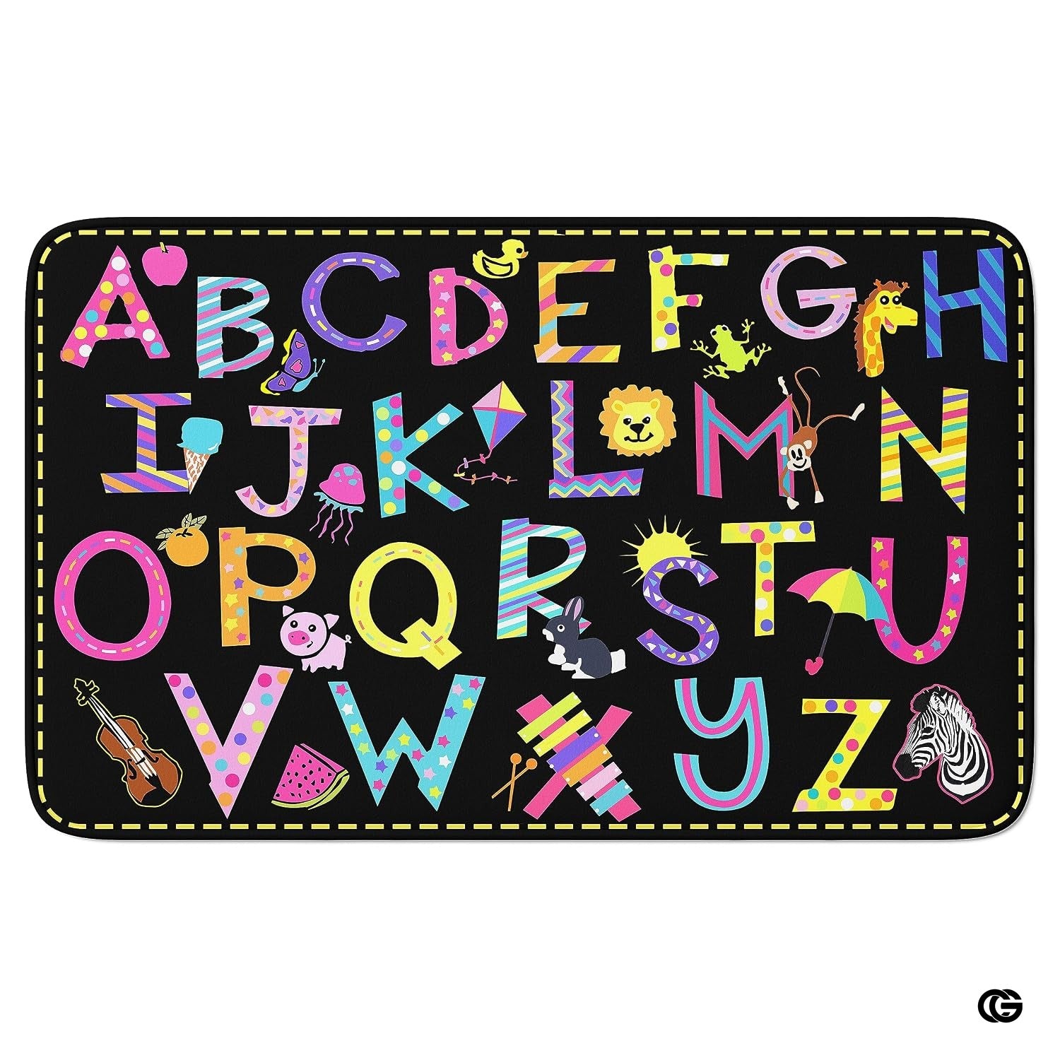 Educational Classroom Rug with Alphabet and Handwriting Samplers - Alphabet Abc / 2' x 3' (Rectangular)