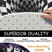 Custom Halloween 3D Optical Illusion Round Rug Skeleton Horror Area Rug (1, #10)