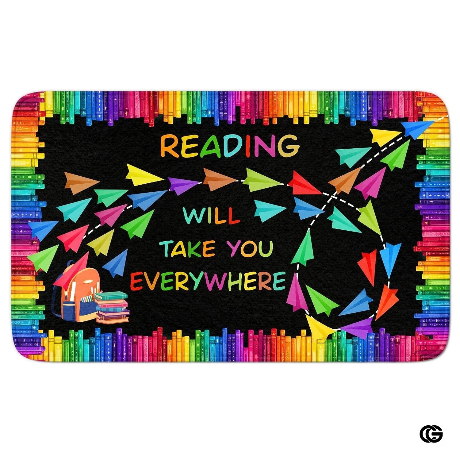 Custom Reading Corner Welcome Mat for Classroom and Library - Style 9