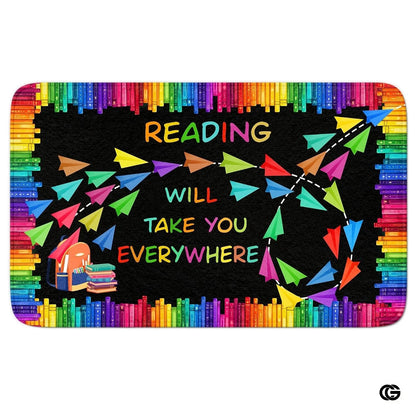 Custom Reading Corner Welcome Mat for Classroom and Library - Style 9