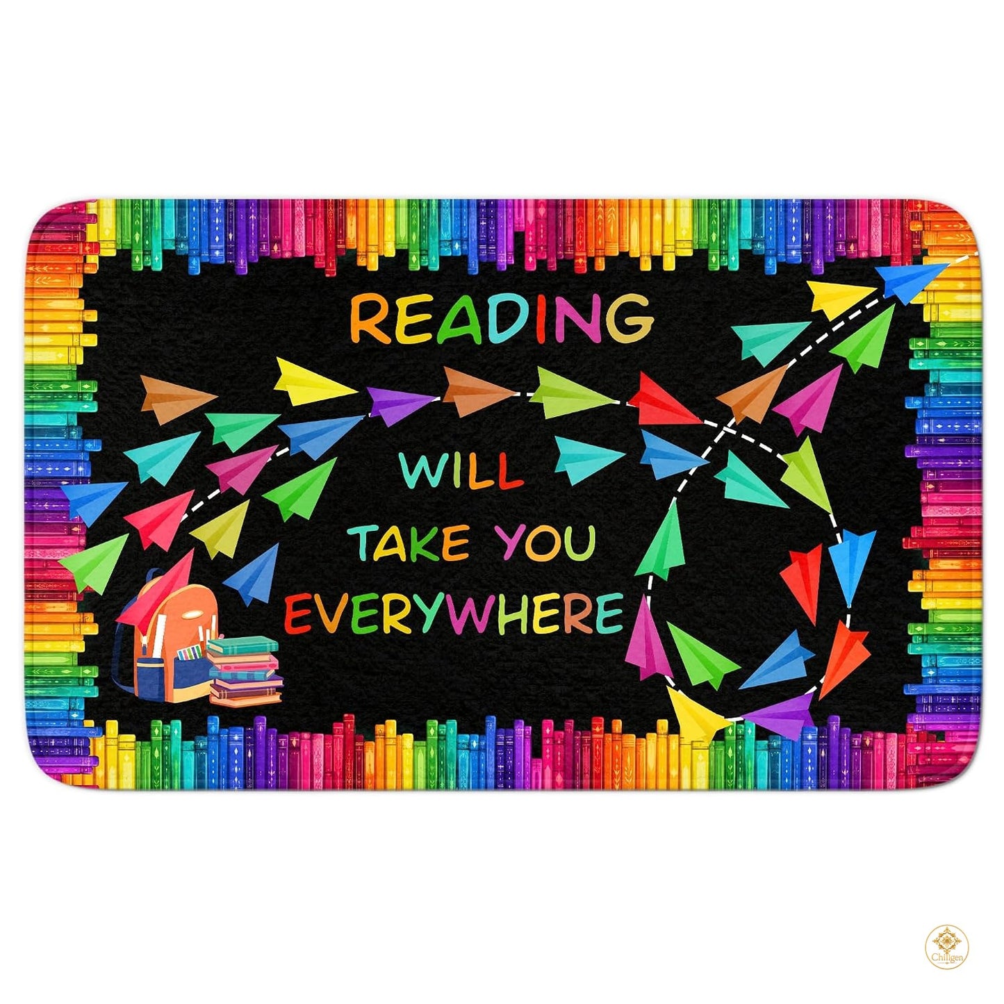 Custom Reading Corner Welcome Mat for Classroom and Library - Style 9