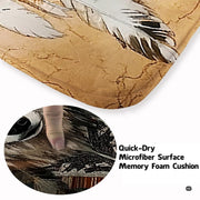 Close-up detail illustrating the wolf fur textures, eagle feathers, and microfiber pile - thumbnail image 3 of 7