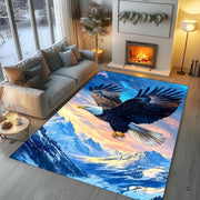 Lifestyle living room scene featuring family lounging on soaring eagle area rug. - thumbnail image 5 of 7