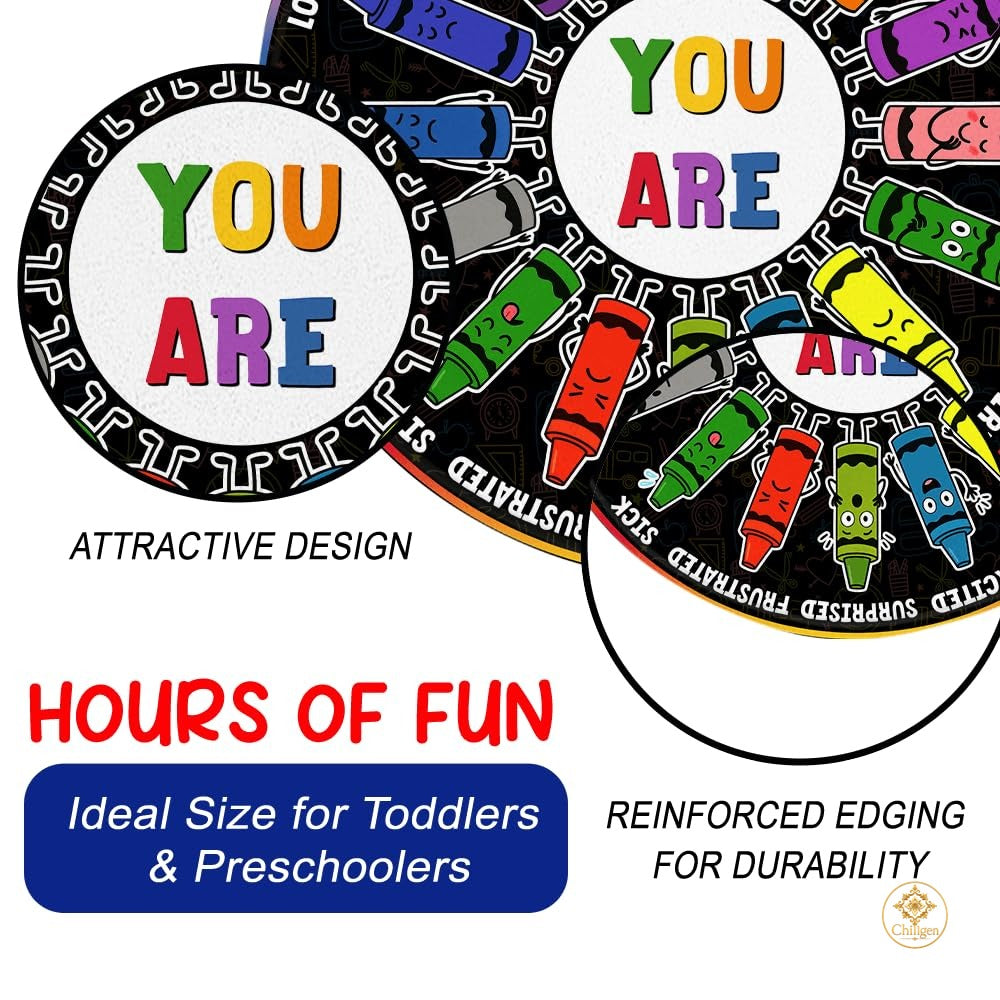 Custom Feelings Wheel Welcome Mat for Classroom and Office